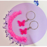 Kit 40 Mini Chaveiros Lembrancinha Borboleta 2x1,8cm Com Tag