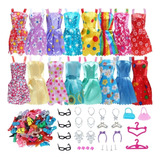 Kit 42 Peças Roupa De Boneca Barbier Sapato Colar Acessórios