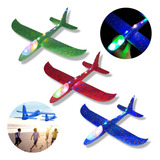 Kit 5 Avião Planador Luz Led Brinquedo Que Voa Flexível