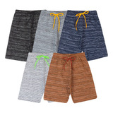 Kit 5 Bermuda Shorts Infantil Juvenil Moletinho Algodão 100%