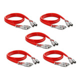 Kit 5 Cabo Rca De 1 Metro Stetsom Blindado Original Prata 1m