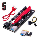 Kit 5 Cabo Riser 009s Pci-e 16x Usb 3.0 60cm Pronta Entrega