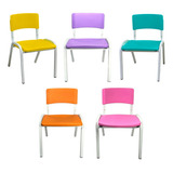 Kit 5 Cadeiras Iso Infantil Didatica Educativa Colors Full