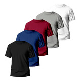 Kit 5 Camisetas Básicas Masculina Dry Fit Lisa Tradicional 