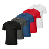 Kit 5 Camisetas Parvori Dry Fit Academia Esportes - Slim Fit