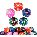 Kit 5 Dados D20 Mesclados - Rpg