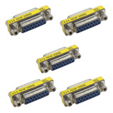 Kit 5 Emenda Femea Db15 X Db15 2 Fileiras