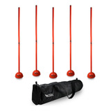 Kit 5 Estacas Para Treinamento De Agilidade E Circuito 1,60m Cor Vermelho