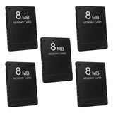Kit 5 Memory Card 8mb Para Playstation 2 Máximo Desempenho