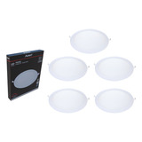 Kit 5 Painel Led Embutir Redondo 18w Bivolt Avant Frio 6500k Cor Branco-frio 6500k 110v/220v