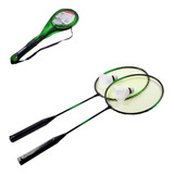 Kit 5 Peças Badminton Com 2 Raquetes 2 Petecas + Bolsa