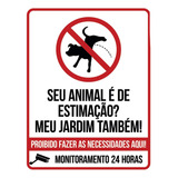 Kit 5 Placas Animal Estimação Jardim Proibido Fazer Coco V