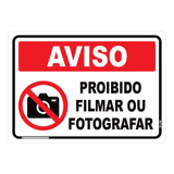 Kit 5 Placas Proibido Câmera, Tirar Foto, Filmar Neste Local