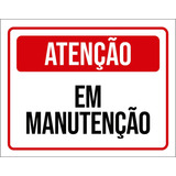 Kit 5 Placas Sinalização Atenção Em Manutenção