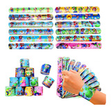 Kit 5 Pulseira Bate Enrola Personalizada Heróis Sereia Etc