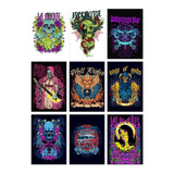 Kit 5 Quadros Placas Decorativas Underground E Rock 2-10