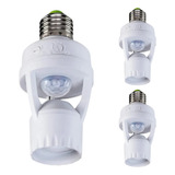 Kit 5 Sensor Movimento Presença E27 Temporizador 360° Ajuste