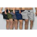 Kit 5 Short Masculino Academia Praia C/ Lycra Tactel Bermuda