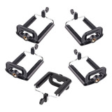 Kit 5 Suportes Adaptador De Celular Rosca 1/4 Para Tripé