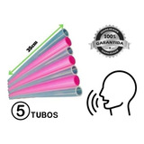 Kit 5 Tubo Ressonância Lax Vox Exercício Vocal Silicone 35cm