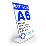 Kit 5 Unidades Display A6 Expositor Acrílico Para Mesa E Pix