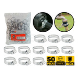 Kit 50 Abraçadeira De Metal Para Mangueira De Gas Casa Jardim Irrigação Botijão Rosca S/fim 3/4 13mm A 19mm