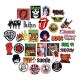 Kit 50 Adesivos Bandas De Rock Stickers Punk Rock + Brinde