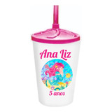 Kit 50 Copos Twister 300ml Personalizado Com Tampa E Canudo.