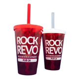 Kit 50 Copos Twister 500ml C/ Tampa Canudo Personalizado Top