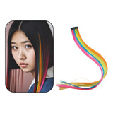 Kit 6 Apliques Cabelo Mechas Coloridas Rainbow 50cm Tic Tac