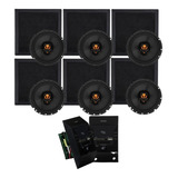 Kit 6 Aran. Quadrada Jbl P/ + Ampli. Slin In Wall 360w Bt Fm