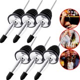 Kit 6 Bicos Dosador Inox Biqueira Bartender Garrafa Tequila