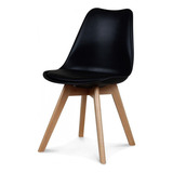Kit 6 Cadeiras Saarinen Leda Para Sala De Jantar Design Wood Cor Da Estrutura Da Cadeira Preto - Mageal