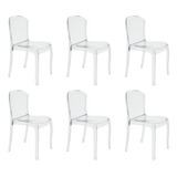 Kit 6 Cadeiras Transparentes Sem Braços Anna Tramontina