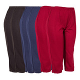 Kit 6 Calças Feminina Corsário Helanca Capri Lisa Senhora