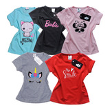 Kit 6 Camisas Infantil Juvenil Femenina 2 Ao 16