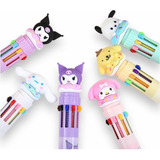 Kit 6 Canetas Multicoloridas Hello Kitty E My Melody Sanrio