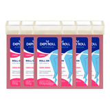Kit 6 Cera Roll-on Rosa Depiroll 100g Refil Tampa Fixa