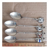Kit 6 Colheres De Prata Brasoes Esmaltados (only Wood1491)