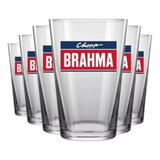 Kit 6 Copos Caldereta Para Cerveja Brahma Chopp Vidro 350ml
