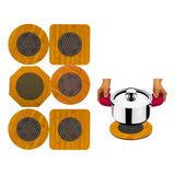 Kit 6 Descanso De Panela Bambu Proteção & Estilo