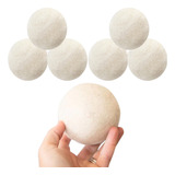 Kit 6 Dryer Ball 6cm Bolas Lã Lava Seca Roupa Remove Pelinho