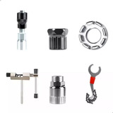 Kit 6 Ferramentas Reparo Extratores Profissional Chave Saca Pino Abre Fecha Corrente Pedivela Hollowtech Ponta Quadrada Movimento Central Selado K7 Catraca Raio Roda Para Bicicleta Pedal Pulse