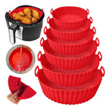 Kit 6 Forma Silicone Forro Reutilizável Air Fryer Fritadeira