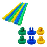 Kit 6 Isotubos + 6 Ponteiras Pula Pula 2,40m / 2,44m / 2,50m