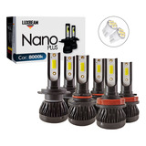 Kit 6 Lampada Nano Plus Super Led 8k Farol Alto Baixo Milha