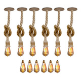 Kit 6 Luminárias Pendentes Desing Rustico 6 Lampadas Retro!!