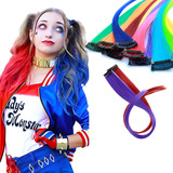 Kit 6 Mechas De Cabelo Coloridas Cosplay Festa Tic Tac 70cm