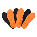Kit 6 Pares Palmilhas Gel Pu Alta Absorção De Impacto Cor Preto E Laranja Tamanho Da Palmilha 40