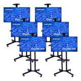 Kit 6 Pedestais Para Tv E Notebook C Rodinhas Suporte Chão